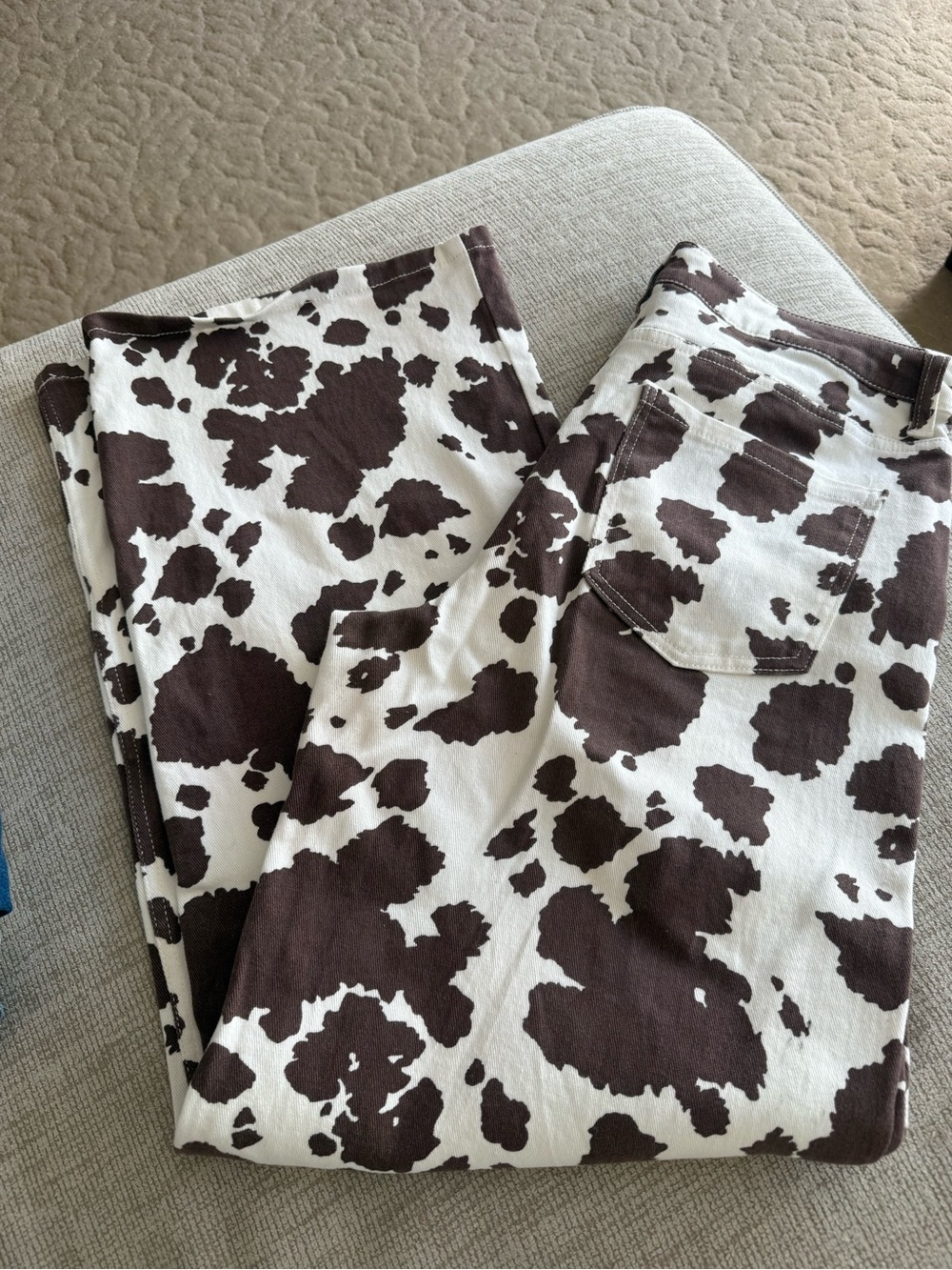 Brown & White Cow Print Women’s Jeans